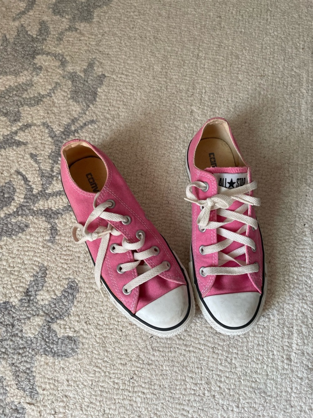 Converse Pink Low Top Canvas Sneakers
